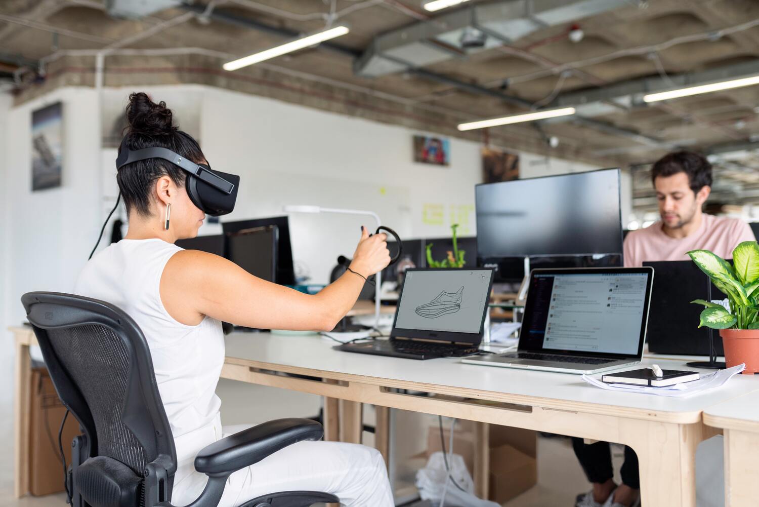 Uso de la realidad virtual en una oficina