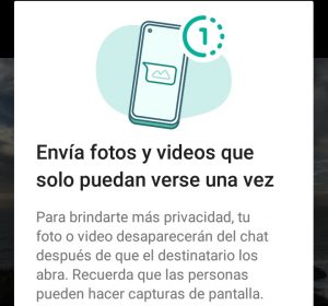 Con este mensaje WhatsApp notifica la nueva función para fotos y videos