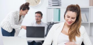 Pregnant woman at work