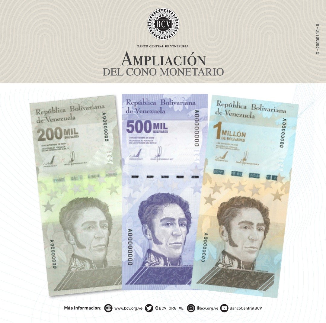 Apenas 370 pesos chilenos: eso equivale el nuevo billete de 1 millón de bolívares de Venezuela