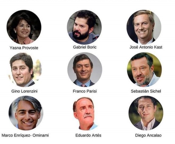 Los 9 candidatos que buscan llegar a La Moneda