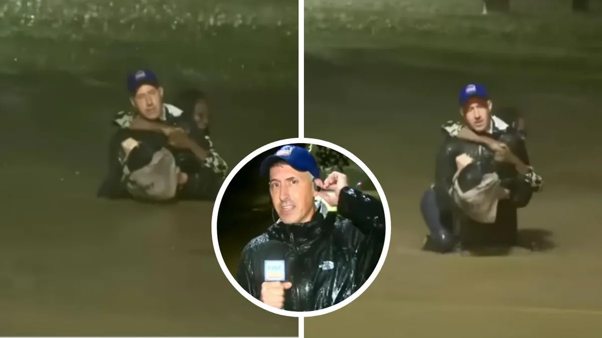 Meteorólogo de Fox News salva a mujer atrapada en auto durante inundaciones por Helene