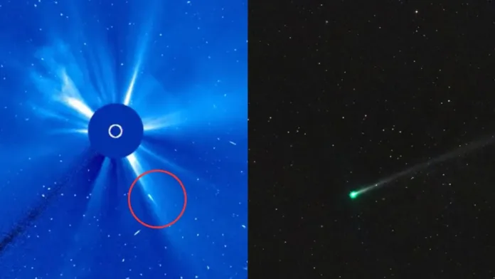 La sonda espacial registra el final de un cometa al caer en el Sol.