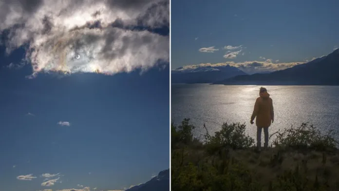 Impactante imagen del eclipse capturada por un chileno en la Patagonia