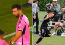 Messi y Mateo: un divertido momento que se volvió viral tras el partido del Inter Miami.