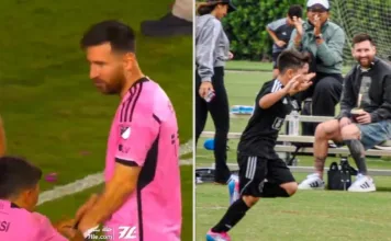 Messi y Mateo: un divertido momento que se volvió viral tras el partido del Inter Miami.