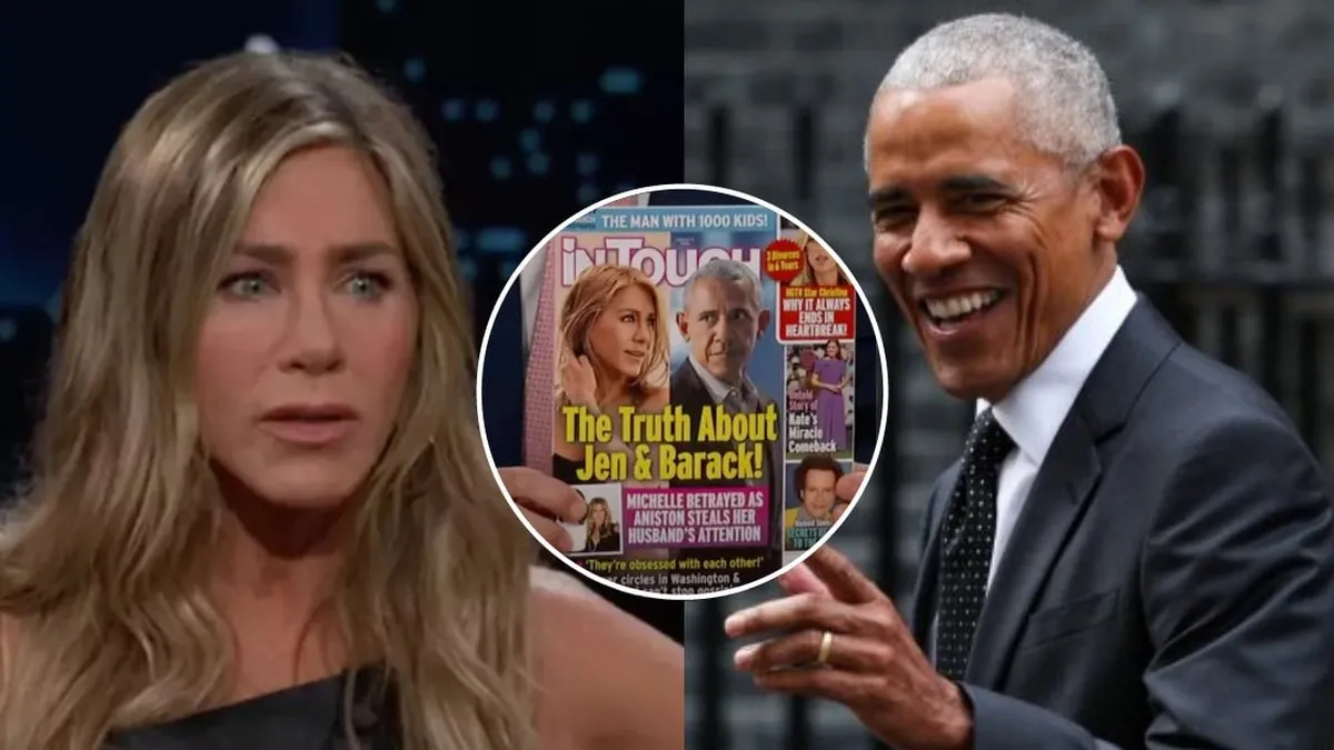 Jennifer Aniston desmiente rumores de romance con Barack Obama en entrevista con Kimmel
