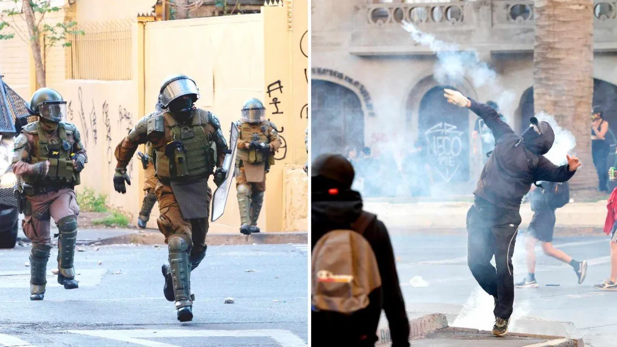 Desórdenes en Santiago: tres detenidos en el quinto aniversario del estallido social