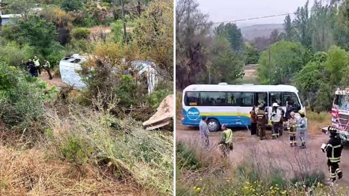 Volcamiento de bus escolar en Illapel deja 11 estudiantes heridos.