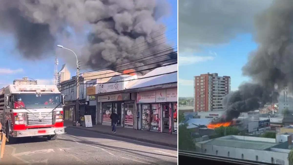 Incendio arrasa un local en Temuco