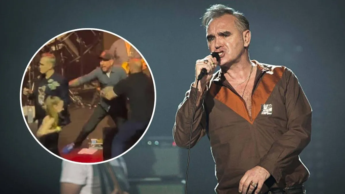 Caos en el concierto de Morrissey: fans invaden el escenario y un guardaespaldas herido.