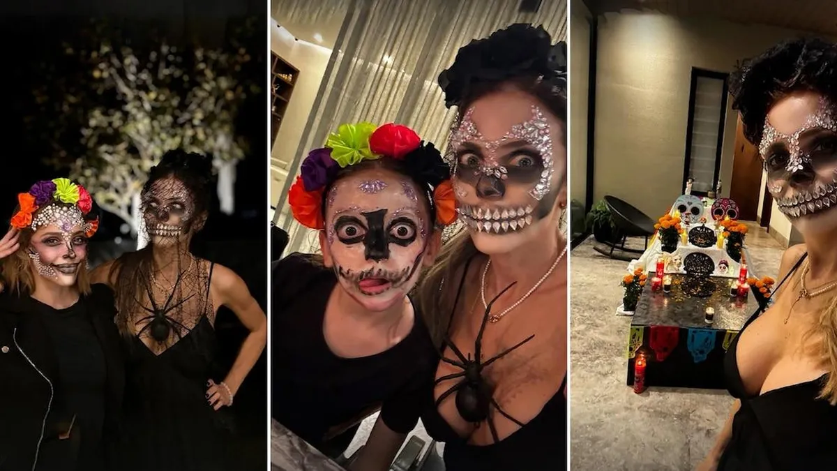 Evangelina Anderson celebra su primer Día de los Muertos en México con su familia y amigos