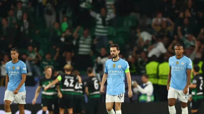 El Manchester City sufre su tercera derrota consecutiva: 4-1 ante el Sporting.