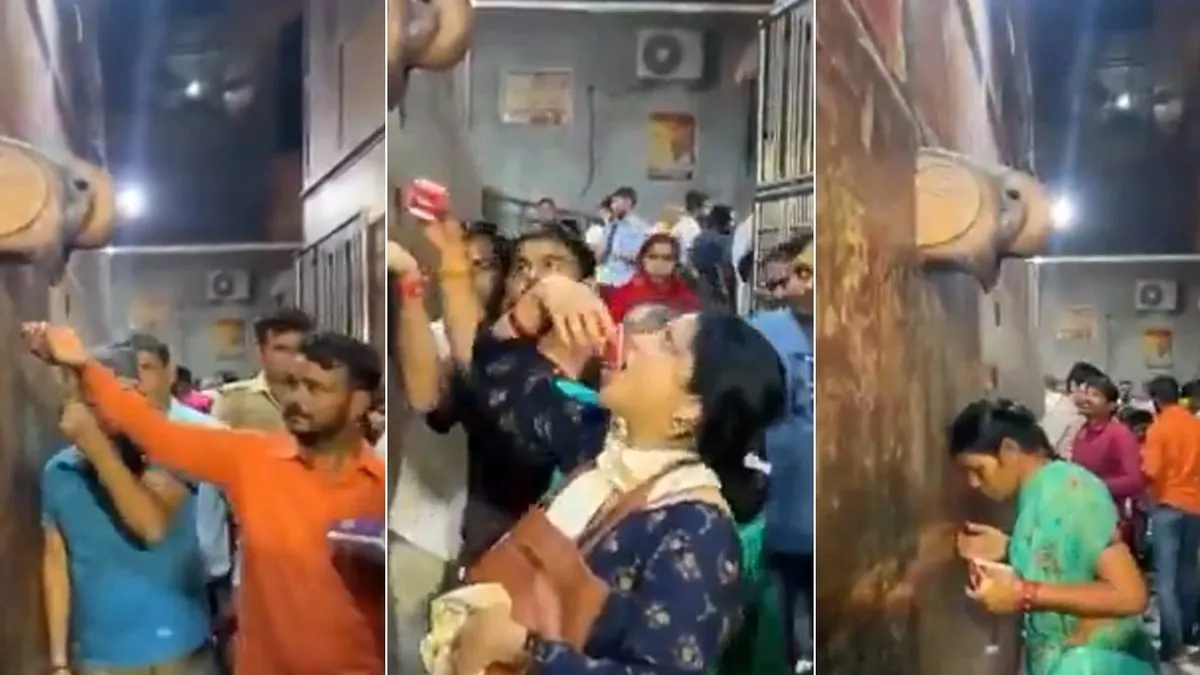 Feligreses en India creen recibir agua bendita, pero es solo líquido del aire acondicionado