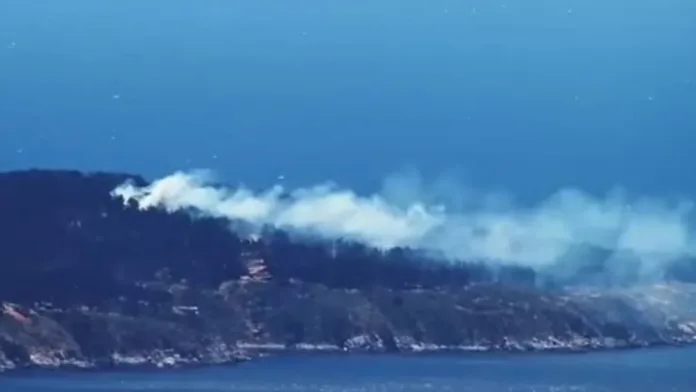 Senapred declara alerta roja por incendio forestal en Valparaíso.