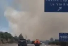 Incendio forestal en Casablanca: brigadas en acción en la Ruta 68.