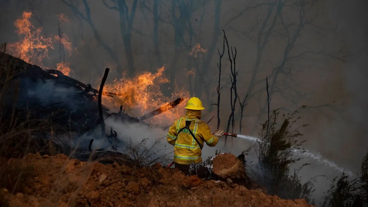 Alerta roja en Curacautín por incendio forestal que amenaza la zona.