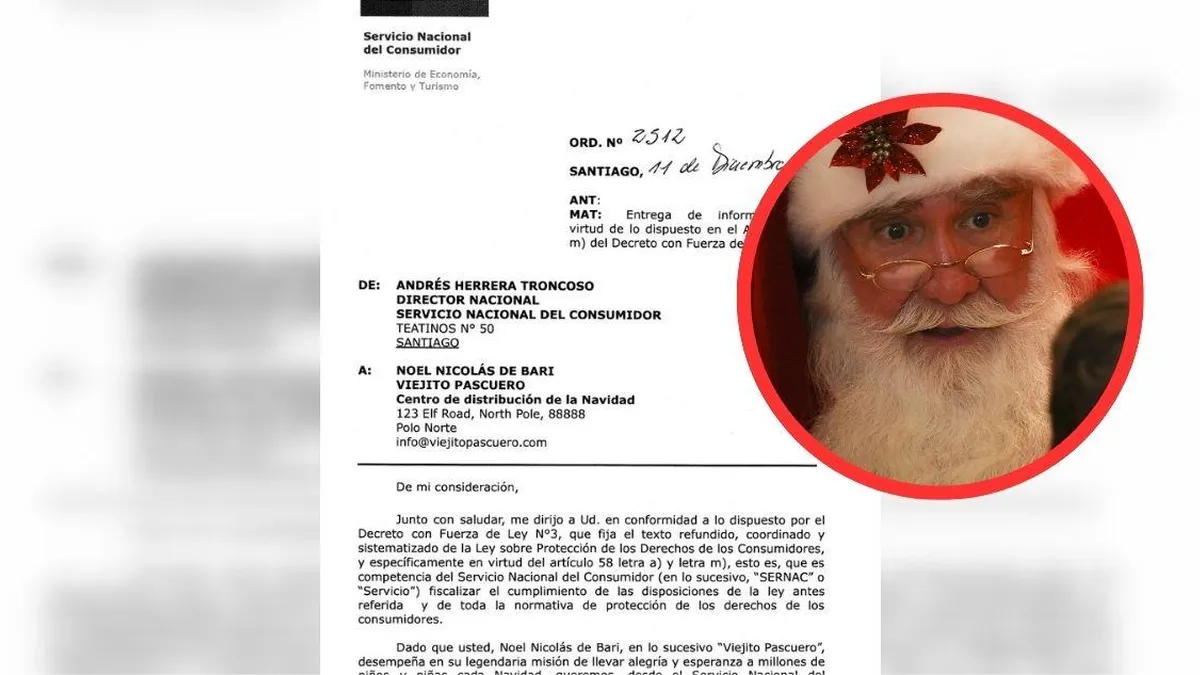 Sernac recuerda al Viejito Pascuero los derechos del consumidor en esta Navidad