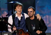 Paul McCartney y Ringo Starr juntos en el cierre de la gira Got Back Tour.