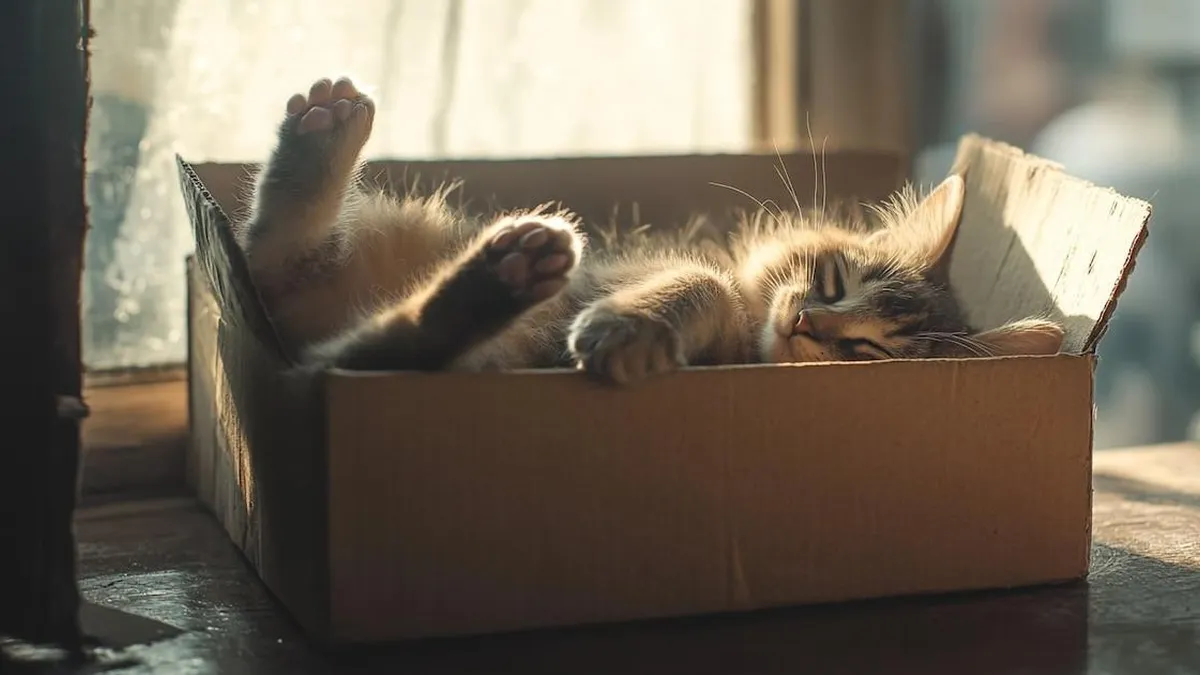 ¿Por qué los gatos prefieren las cajas de cartón sobre sus juguetes?
