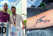 Messi y el campeón de pádel: un encuentro inolvidable marcado en la piel.