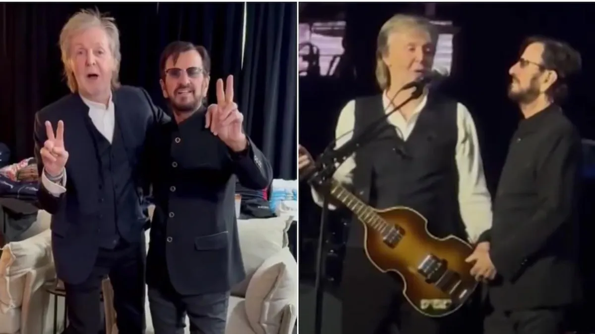 Paul McCartney y Ringo Starr sorprenden en el escenario durante el cierre de su gira en Londres