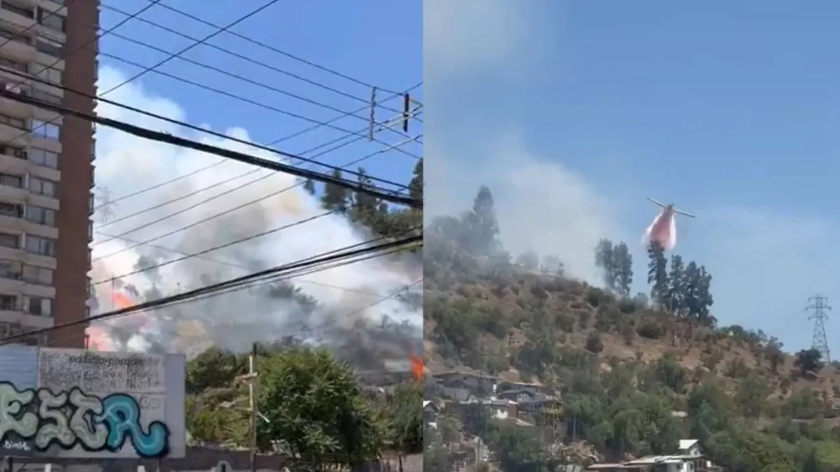 Incendio forestal en Cerro San Cristóbal genera evacuaciones y alerta en la Región Metropolitana
