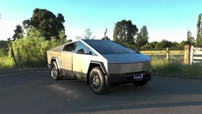 La única Cybertruck de Tesla en Chile: eléctrica y a prueba de balas.