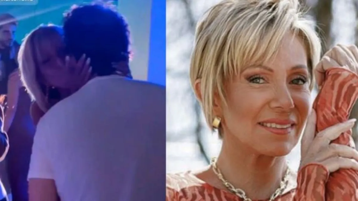 Raquel Argandoña y su misterioso galán en su reciente cumpleaños.