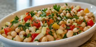 Ensalada de porotos blancos: rápida