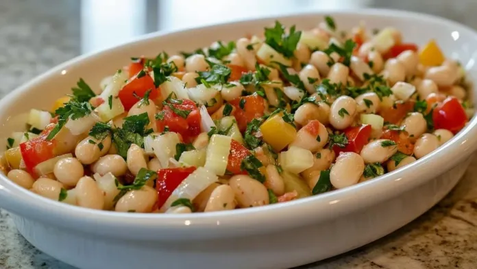 Ensalada de porotos blancos: rápida