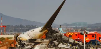 Caja negra del avión estrellado en Corea del Sur dejó de grabar minutos antes.