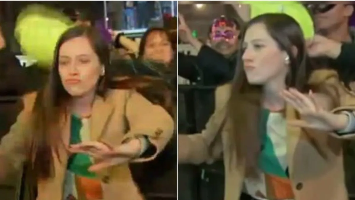 Darynka Marcić deslumbró con su carisma y baile en la transmisión de Año Nuevo.