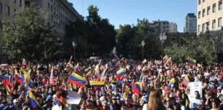 Celebración en el Parque Almagro por la liberación de María Corina Machado.