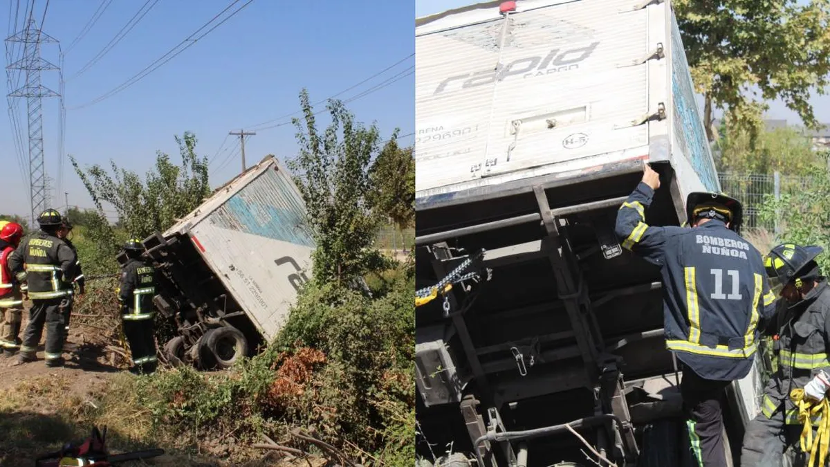 Camión cae al canal San Carlos en La Florida: dos personas rescatadas con vida tras el accidente