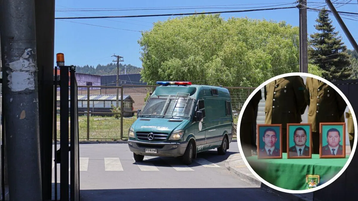 Imputados por triple homicidio de carabineros llegan a la cárcel de Concepción.