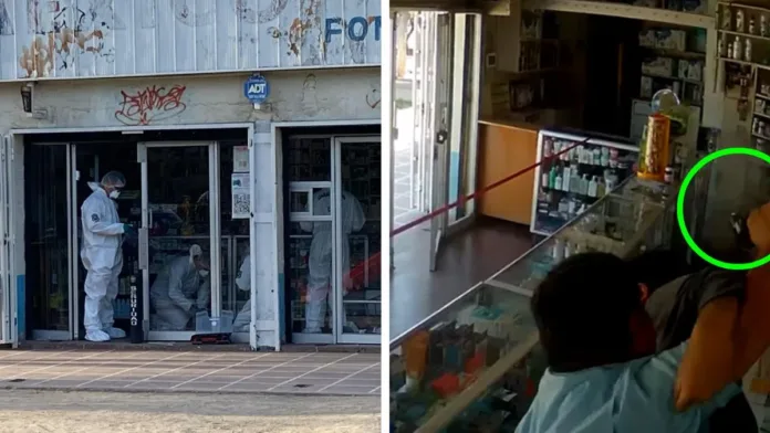 Hombre defiende su farmacia en Cerrillos; asaltante muere tras intercambio de disparos.