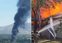 Gran incendio consume el Club de Golf La Dehesa en Lo Barnechea.