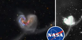 Un romance cósmico: el encuentro de dos galaxias en el Día de San Valentín.