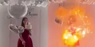 Fiesta en Vietnam se torna caótica tras explosión de globo de hidrógeno.