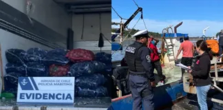 Embarcación con 2.200 kg de mariscos contaminados por marea roja en Los Lagos.