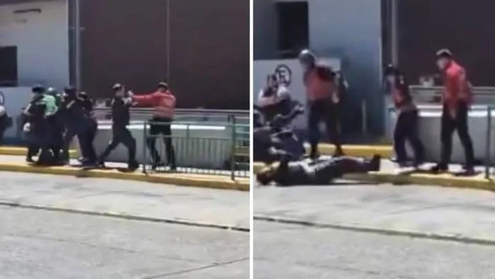 Impactante nocaut de un guardia de supermercado en Valdivia que se vuelve viral.