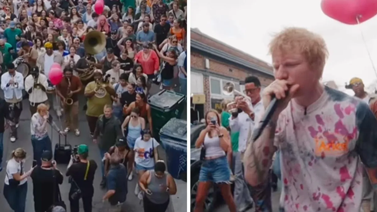 Ed Sheeran sorprende con concierto improvisado en Nueva Orleans y estrena su nueva canción Azizam