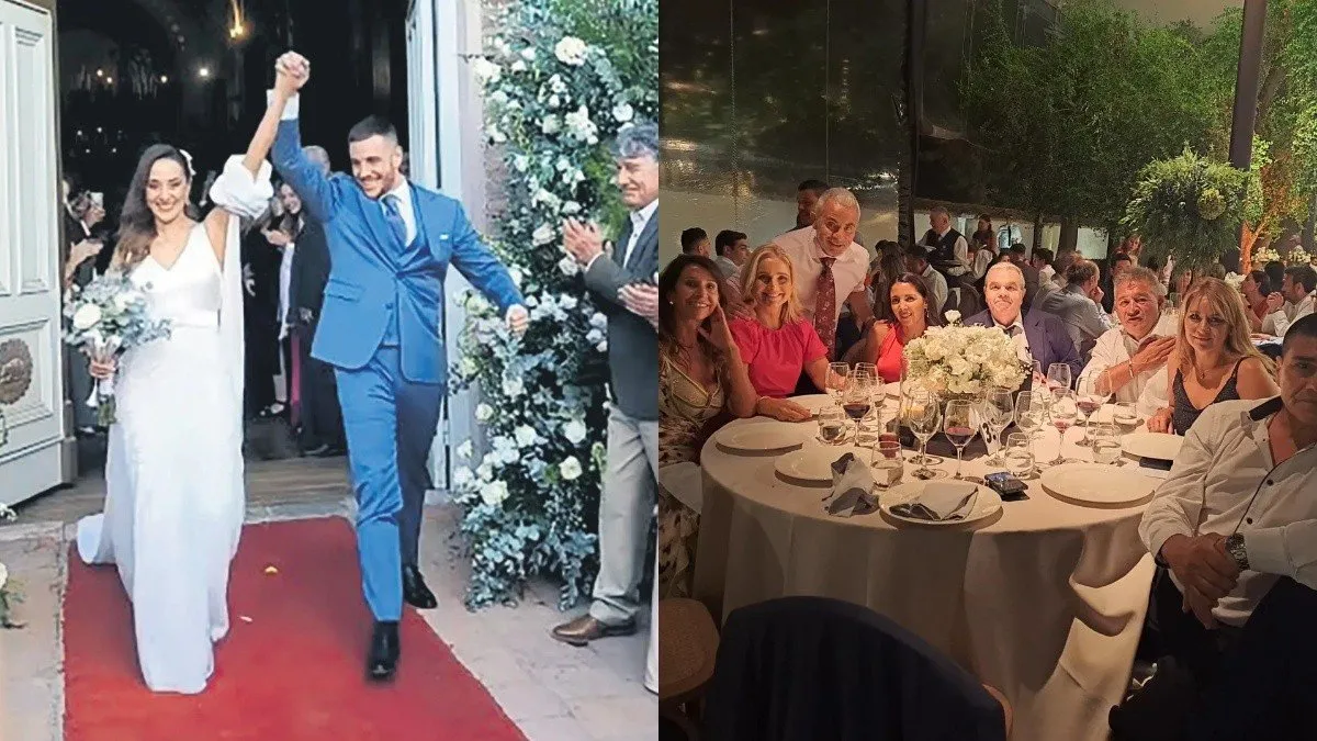 Gonzalo Fouillioux y Trinidad Rendic celebran un matrimonio temático de fútbol con 400 invitados en Buin