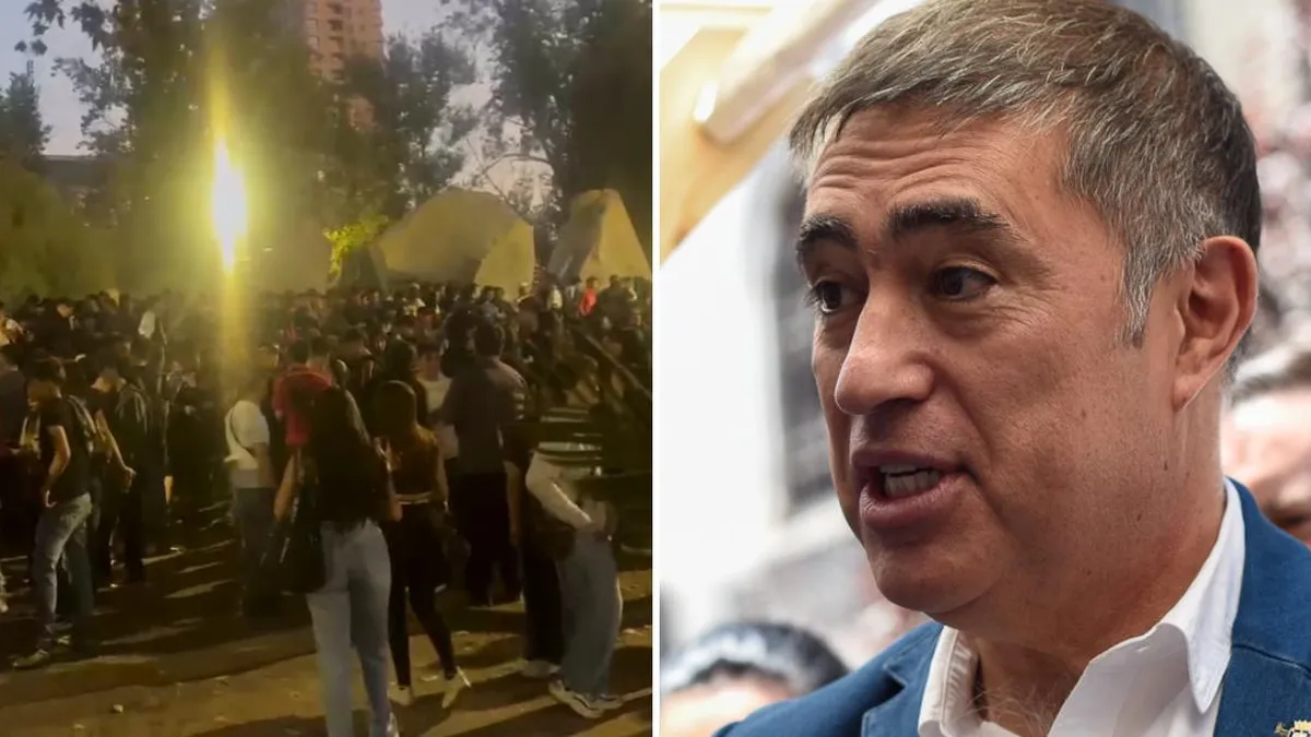 Desbordes critica a estudiantes tras cierre de Parque Almagro por fiesta descontrolada.