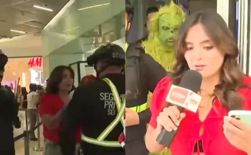 Confusión en el mall: Guardias expulsan a Daniela Muñoz durante despacho navideño por grabar sin autorización