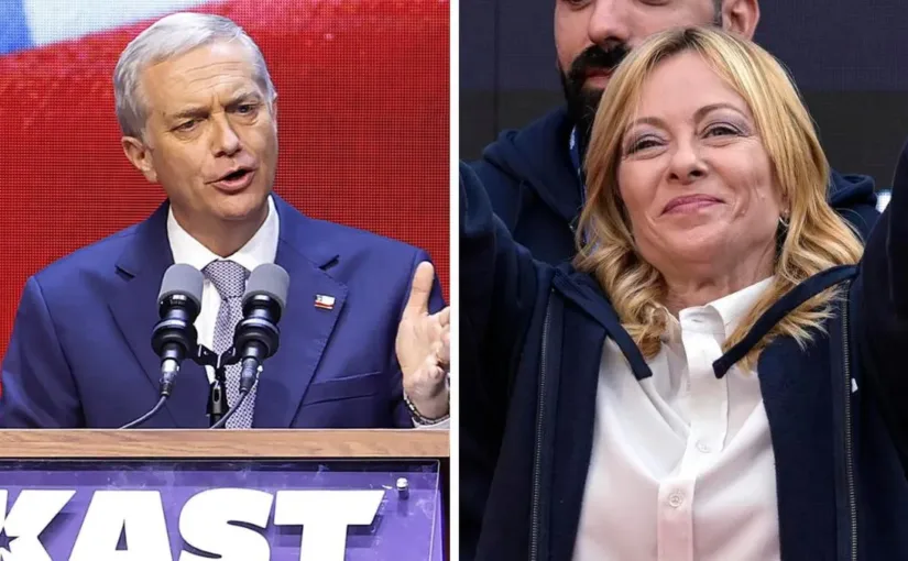 Meloni celebra la victoria de Kast en el balotaje con un mensaje de felicitación.