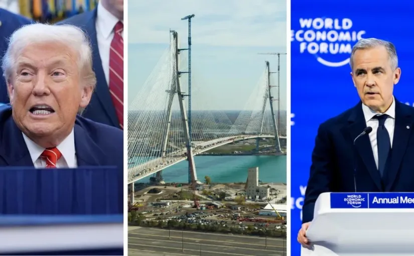 Trump amenaza con bloquear el puente Gordie Howe por tensiones con Canadá.